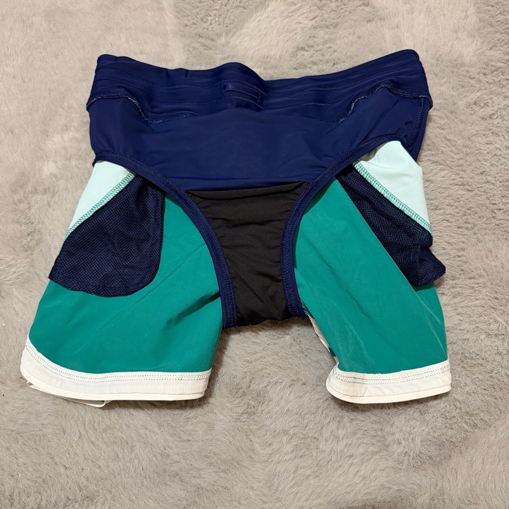 Lands' End SunShade UPF 50 5" Swim Board Shorts with Panty Size 4 Green Pockets - Picture 10 of 12